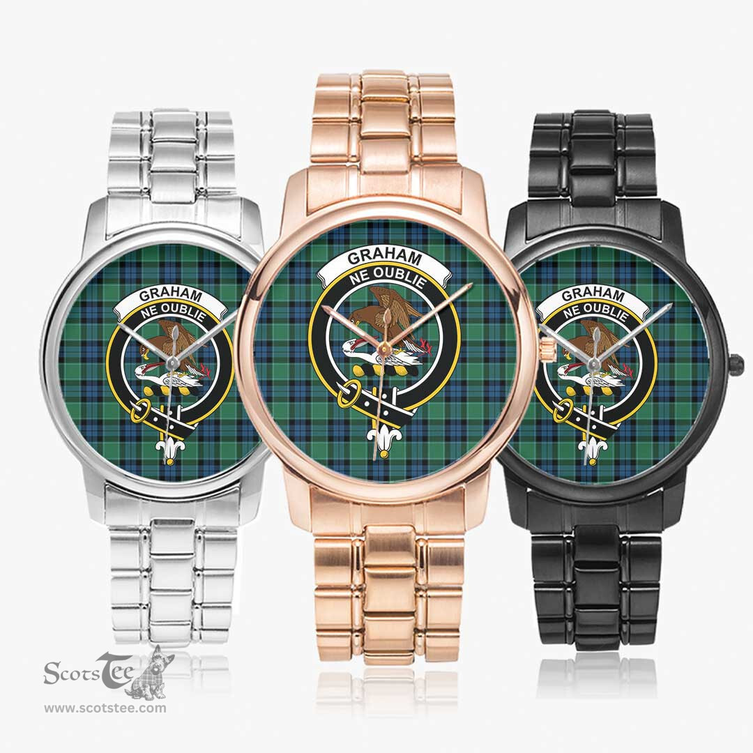 Scottish Graham of Menteith Ancient Watch Tartan Crest Folding Clasp Classic Plaid Watch Scottish Plaid Tartan Plaid - ScotsTee - scotstee.com