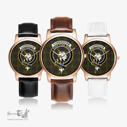 Scottish Cunningham Hunting Modern Watch Tartan Crest Leather Strap Classic Plaid Watch Scottish Plaid Tartan Plaid - ScotsTee - scotstee.com