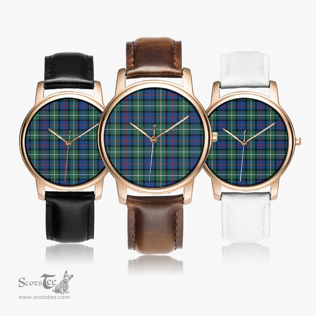 Scottish Davidson of Tulloch Watch Tartan Leather Strap Classic Plaid Watch Scottish Plaid Tartan Plaid - ScotsTee - scotstee.com