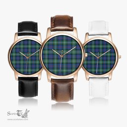 Scottish Davidson of Tulloch Watch Tartan Leather Strap Classic Plaid Watch Scottish Plaid Tartan Plaid - ScotsTee - scotstee.com