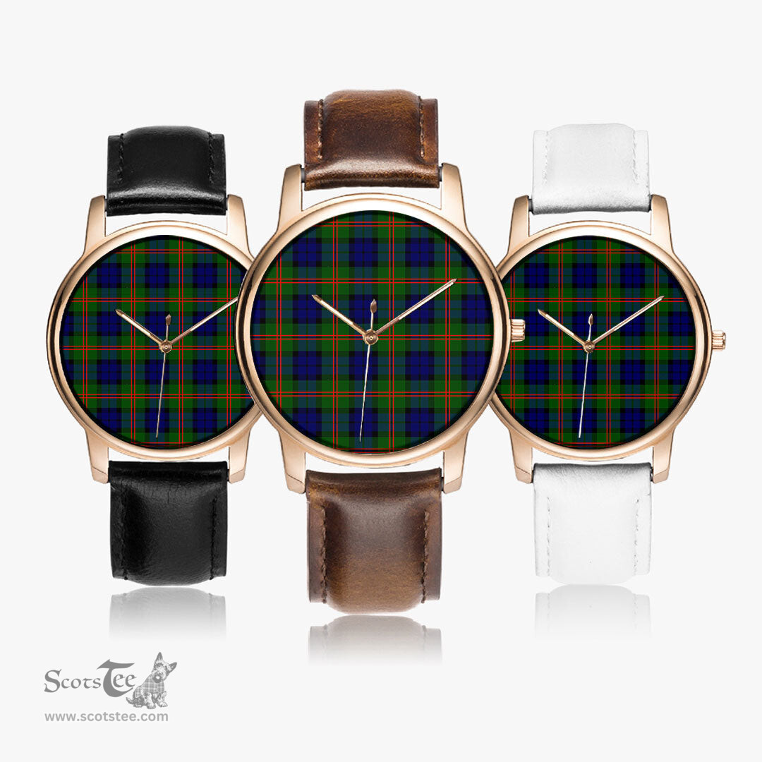 Scottish Dundas Modern 02 Watch Tartan Leather Strap Classic Plaid Watch Scottish Plaid Tartan Plaid - ScotsTee - scotstee.com