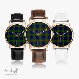 Scottish Dundas Modern 02 Watch Tartan Leather Strap Classic Plaid Watch Scottish Plaid Tartan Plaid - ScotsTee - scotstee.com