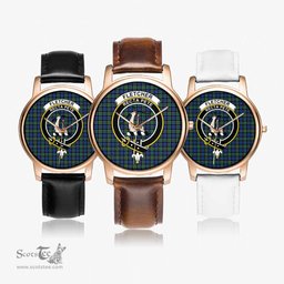 Scottish Fletcher Ancient Watch Tartan Crest Leather Strap Classic Plaid Watch Scottish Plaid Tartan Plaid - ScotsTee - scotstee.com