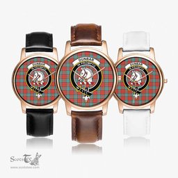 Scottish Dunbar Ancient Watch Tartan Crest Leather Strap Classic Plaid Watch Scottish Plaid Tartan Plaid - ScotsTee - scotstee.com
