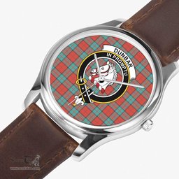 Scottish Dunbar Ancient Watch Tartan Crest Leather Strap Classic Plaid Watch Scottish Plaid Tartan Plaid - ScotsTee - scotstee.com