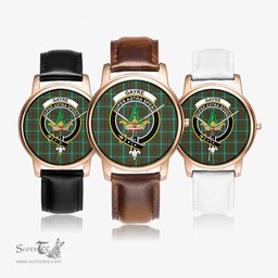 Scottish Gayre Watch Tartan Crest Leather Strap Classic Plaid Watch Scottish Plaid Tartan Plaid - ScotsTee - scotstee.com