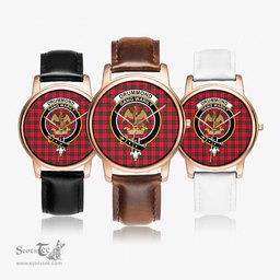 Scottish Drummond Modern Watch Tartan Crest Leather Strap Classic Plaid Watch Scottish Plaid Tartan Plaid - ScotsTee - scotstee.com