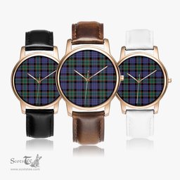 Scottish Fletcher Modern Watch Tartan Leather Strap Classic Plaid Watch Scottish Plaid Tartan Plaid - ScotsTee - scotstee.com