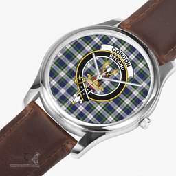 Scottish Gordon Dress Modern Watch Tartan Crest Leather Strap Classic Plaid Watch Scottish Plaid Tartan Plaid - ScotsTee - scotstee.com
