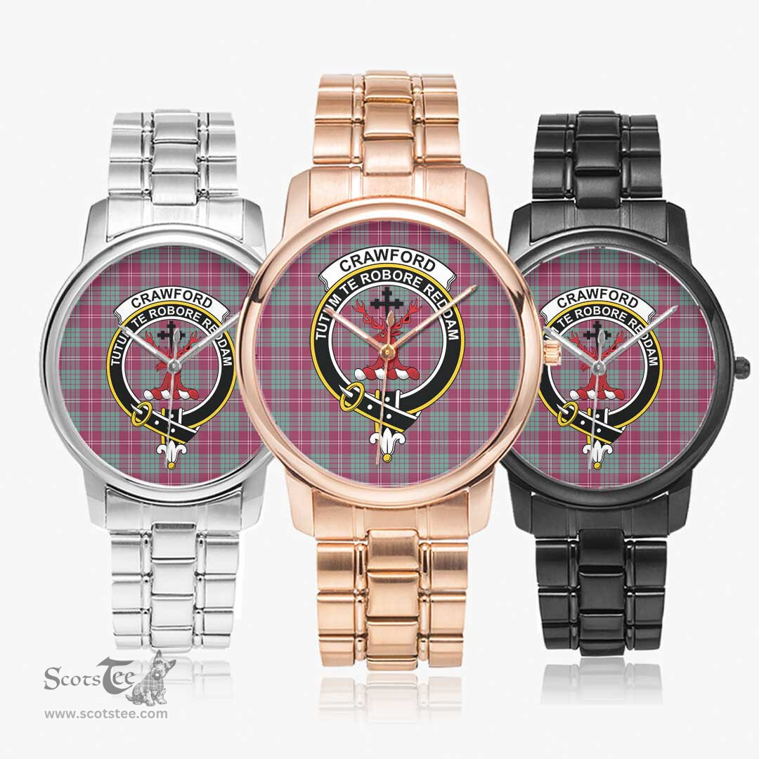 Scottish Crawford Ancient Watch Tartan Crest Folding Clasp Classic Plaid Watch Scottish Plaid Tartan Plaid - ScotsTee - scotstee.com