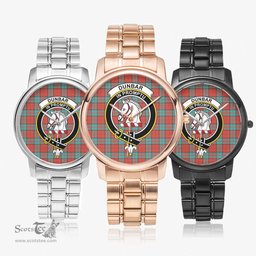 Scottish Dunbar Ancient Watch Tartan Crest Folding Clasp Classic Plaid Watch Scottish Plaid Tartan Plaid - ScotsTee - scotstee.com