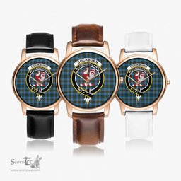 Scottish Cockburn Modern Watch Tartan Crest Leather Strap Classic Plaid Watch Scottish Plaid Tartan Plaid - ScotsTee - scotstee.com