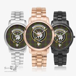 Scottish Cunningham Hunting Modern Watch Tartan Crest Folding Clasp Classic Plaid Watch Scottish Plaid Tartan Plaid - ScotsTee - scotstee.com