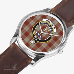 Scottish Davidson Dress Dancers Watch Tartan Crest Leather Strap Classic Plaid Watch Scottish Plaid Tartan Plaid - ScotsTee - scotstee.com
