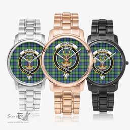 Scottish Gordon Old Ancient Watch Tartan Crest Folding Clasp Classic Plaid Watch Scottish Plaid Tartan Plaid - ScotsTee - scotstee.com