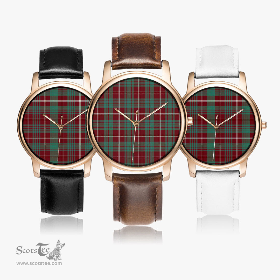 Scottish Crawford Modern Watch Tartan Leather Strap Classic Plaid Watch Scottish Plaid Tartan Plaid - ScotsTee - scotstee.com