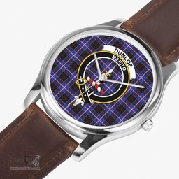 Scottish Dunlop Modern Watch Tartan Crest Leather Strap Classic Plaid Watch Scottish Plaid Tartan Plaid - ScotsTee - scotstee.com