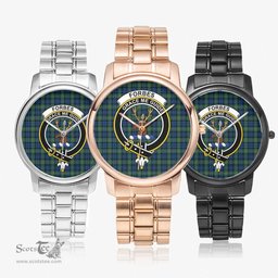 Scottish Forbes Ancient Watch Tartan Crest Folding Clasp Classic Plaid Watch Scottish Plaid Tartan Plaid - ScotsTee - scotstee.com