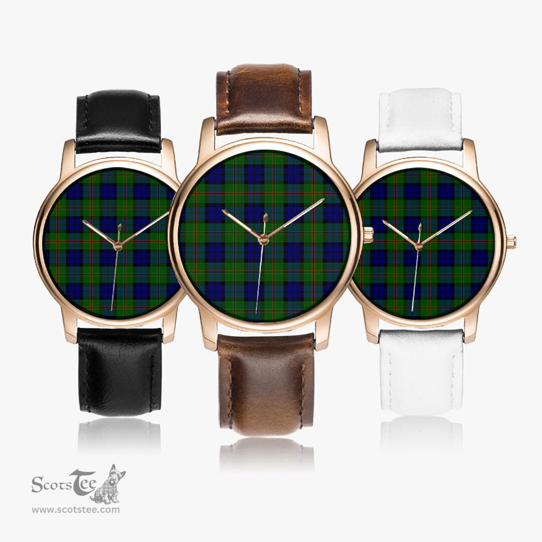 Scottish Dundas Modern Watch Tartan Leather Strap Classic Plaid Watch Scottish Plaid Tartan Plaid - ScotsTee - scotstee.com
