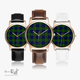 Scottish Dundas Modern Watch Tartan Leather Strap Classic Plaid Watch Scottish Plaid Tartan Plaid - ScotsTee - scotstee.com