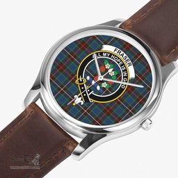 Scottish Fraser Hunting Ancient Watch Tartan Crest Leather Strap Classic Plaid Watch Scottish Plaid Tartan Plaid - ScotsTee - scotstee.com