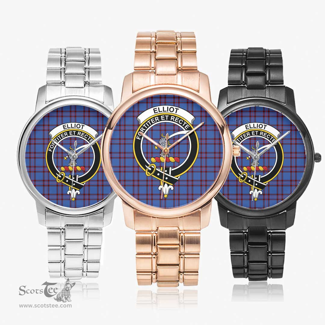 Scottish Elliot Modern Watch Tartan Crest Folding Clasp Classic Plaid Watch Scottish Plaid Tartan Plaid - ScotsTee - scotstee.com