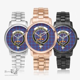 Scottish Elliot Modern Watch Tartan Crest Folding Clasp Classic Plaid Watch Scottish Plaid Tartan Plaid - ScotsTee - scotstee.com