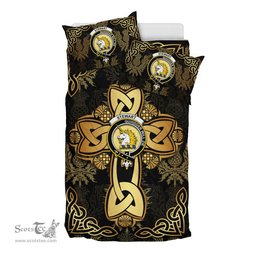 Scottish Stewart of Appin Clan Bedding Sets Gold Thistle Celtic Style Scottish Plaid Tartan Plaid - ScotsTee - scotstee.com
