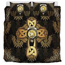 Scottish Stewart of Appin Clan Bedding Sets Gold Thistle Celtic Style Scottish Plaid Tartan Plaid - ScotsTee - scotstee.com