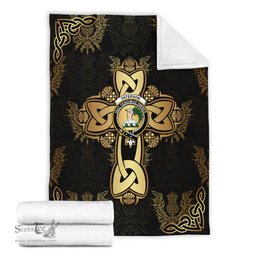 Scottish Paterson Clan Blanket Gold Thistle Celtic Style Scottish Clans Crest Blanket Scottish Plaid Tartan Plaid - ScotsTee - scotstee.com