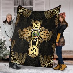 Scottish MacLaren Clan Blanket Gold Thistle Celtic Style Scottish Clans Crest Blanket Scottish Plaid Tartan Plaid - ScotsTee - scotstee.com