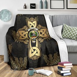 Scottish MacLaren Clan Blanket Gold Thistle Celtic Style Scottish Clans Crest Blanket Scottish Plaid Tartan Plaid - ScotsTee - scotstee.com