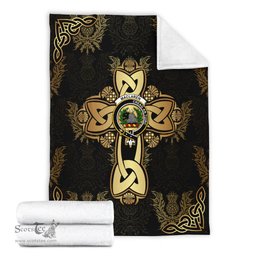 Scottish MacLaren Clan Blanket Gold Thistle Celtic Style Scottish Clans Crest Blanket Scottish Plaid Tartan Plaid - ScotsTee - scotstee.com