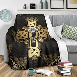 Scottish Tweedie Clan Blanket Gold Thistle Celtic Style Scottish Clans Crest Blanket Scottish Plaid Tartan Plaid - ScotsTee - scotstee.com