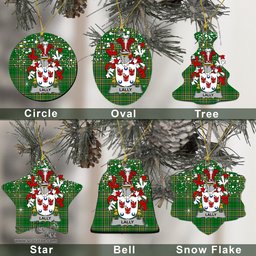 Irish Lally or O'Mullally Family Crest Ireland National Tartan Christmas Ornament Shop Now at ScotsTee.com