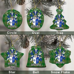 Irish Bermingham Family Crest Ireland National Tartan Christmas Ornament Shop Now at ScotsTee.com
