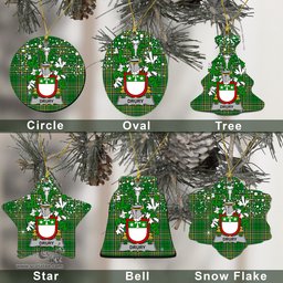 Irish Drury or McDrury Family Crest Ireland National Tartan Christmas Ornament Shop Now at ScotsTee.com