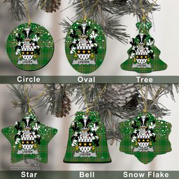 Irish Lyster Family Crest Ireland National Tartan Christmas Ornament Shop Now at ScotsTee.com