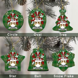 Irish Collins Family Crest Ireland National Tartan Christmas Ornament Shop Now at ScotsTee.com