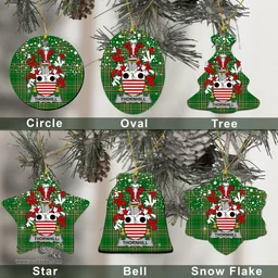 Irish Thornhill Family Crest Ireland National Tartan Christmas Ornament Shop Now at ScotsTee.com