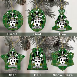 Irish Evans Family Crest Ireland National Tartan Christmas Ornament Shop Now at ScotsTee.com