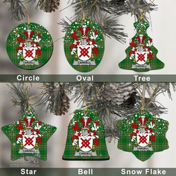 Irish Cardell Family Crest Ireland National Tartan Christmas Ornament Shop Now at ScotsTee.com
