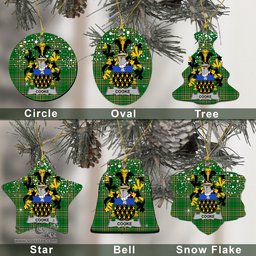 Irish Cooke Family Crest Ireland National Tartan Christmas Ornament Shop Now at ScotsTee.com