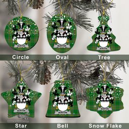 Irish Burt or Birt Family Crest Ireland National Tartan Christmas Ornament Shop Now at ScotsTee.com
