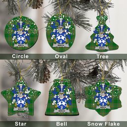 Irish Birch Family Crest Ireland National Tartan Christmas Ornament Shop Now at ScotsTee.com
