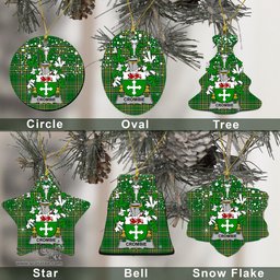 Irish Crombie Family Crest Ireland National Tartan Christmas Ornament Shop Now at ScotsTee.com