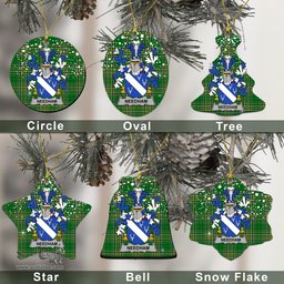 Irish Needham or O'Nee Family Crest Ireland National Tartan Christmas Ornament Shop Now at ScotsTee.com