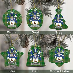 Irish Rutledge Family Crest Ireland National Tartan Christmas Ornament Shop Now at ScotsTee.com
