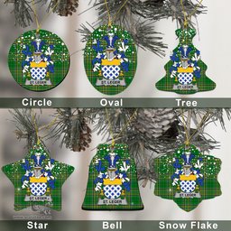 Irish St.Leger Family Crest Ireland National Tartan Christmas Ornament Shop Now at ScotsTee.com