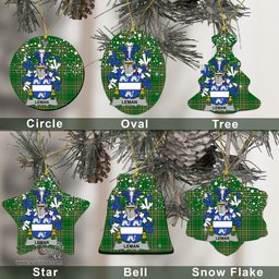 Irish Leman or Lemon Family Crest Ireland National Tartan Christmas Ornament Shop Now at ScotsTee.com